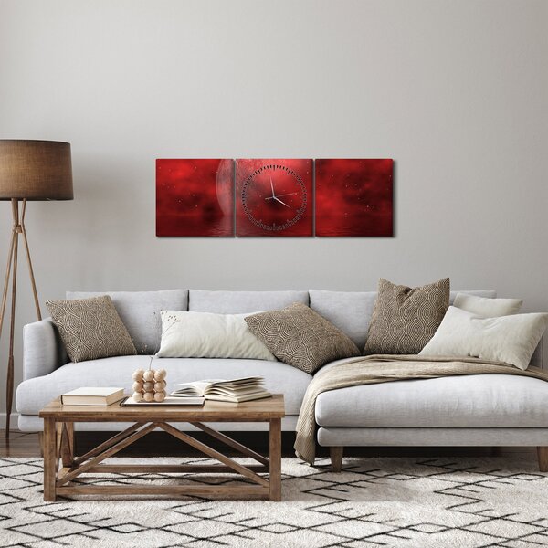 Obraz - Měsíc na hladině (s hodinami) (90x30 cm)
