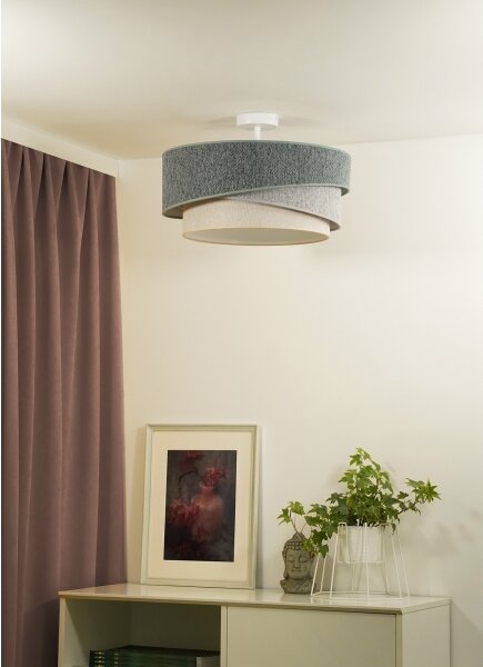 Duolla-Přisazený lustr KOBO ECO REC. 1xE27/15W/230V pr.45 cm zelená/šedá/krémová