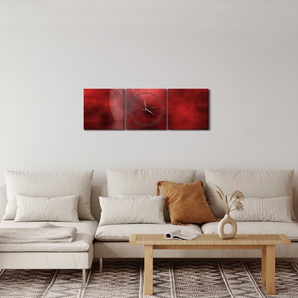 Obraz - Měsíc na hladině (s hodinami) (90x30 cm)