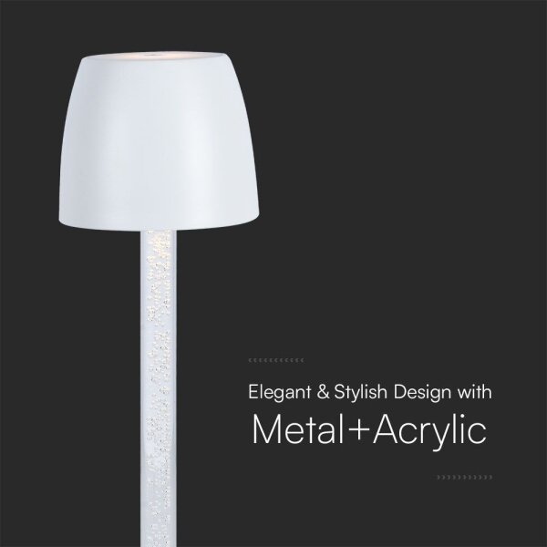 LED Stmívatelná nabíjecí stolní lampa LED/3W/5V 3000K černá
