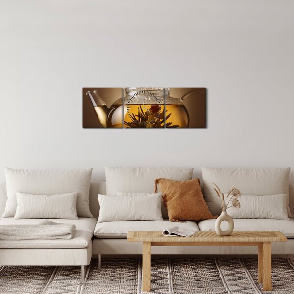 Obraz - Čaj o páté (s hodinami) (90x30 cm)