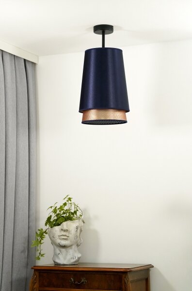 Duolla - Přisazený lustr BELL SHINY 1xE27/15W/230V pr. 25 cm modrá/měděná
