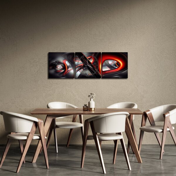 Obraz abstrakce (s hodinami) (90x30 cm)