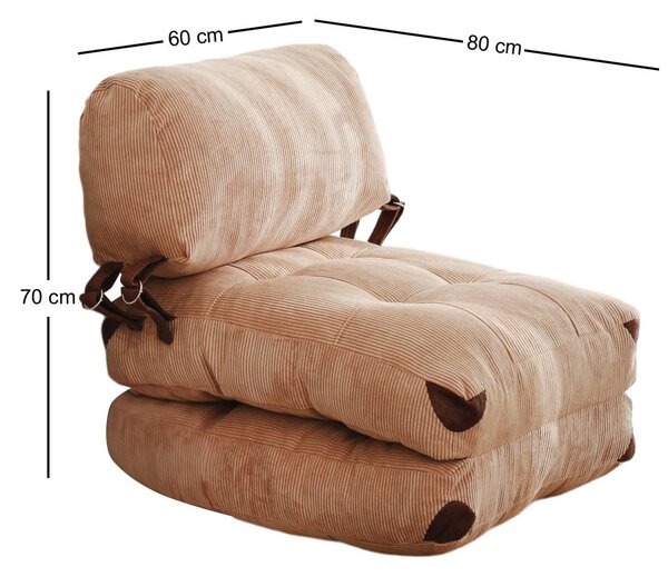Hanah Home Rozkládací futonové křeslo Kadife camel