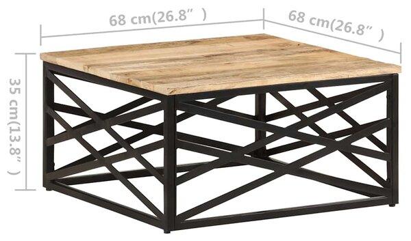 Konferenční stolek 68 x 68 x 35 cm masivní mangovníkové dřevo 287364
