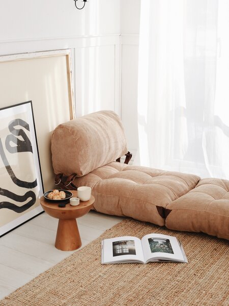 Hanah Home Rozkládací futonové křeslo Kadife camel