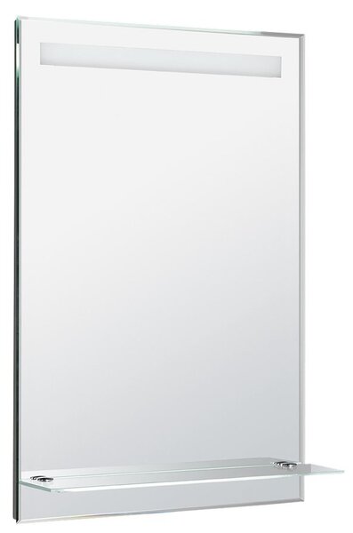 AQUALINE - LED podsvícené zrcadlo 60x80cm, skleněná polička, kolíbkový vypínač (ATH53)