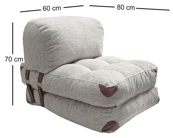 Hanah Home Rozkládací futonové křeslo Kadife Teddy šedé