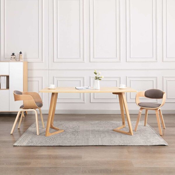 Jídelní židle 2 ks ohýbané dřevo a taupe textil 287390
