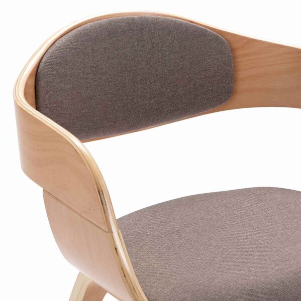 Jídelní židle 2 ks ohýbané dřevo a taupe textil 287390