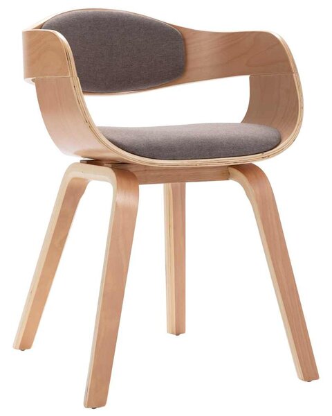 Jídelní židle 2 ks ohýbané dřevo a taupe textil 287390
