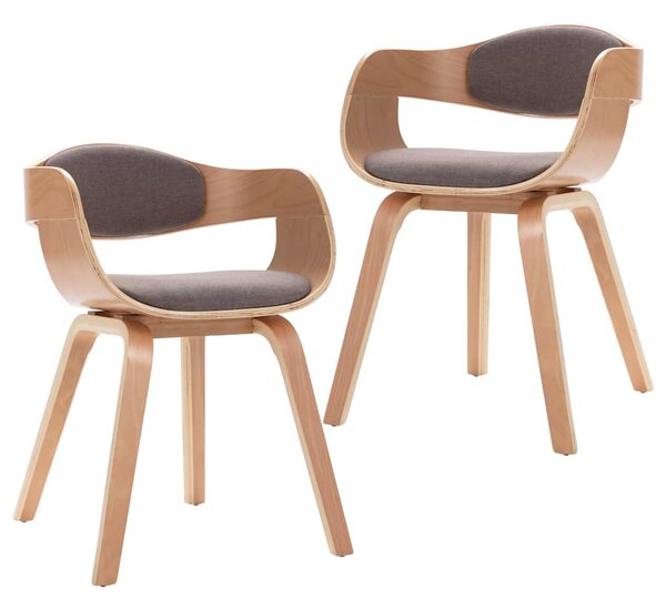 Jídelní židle 2 ks ohýbané dřevo a taupe textil 287390