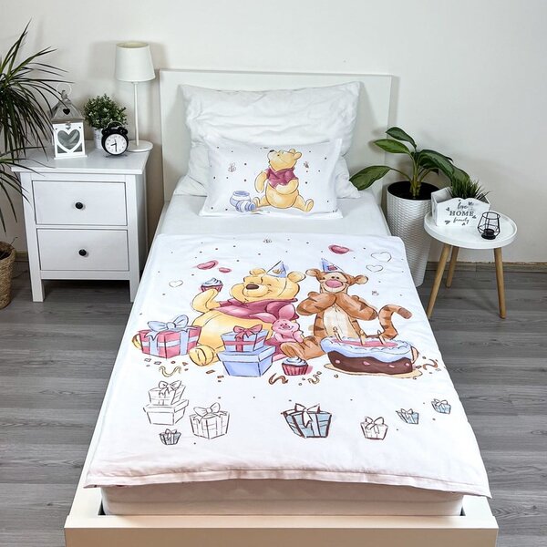 Bílé bavlněné dětské povlečení do postýlky 100x135 cm WTP "Birthday party" – Jerry Fabrics