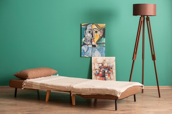 Hanah Home Rozkládací křeslo Single Folde hnědé