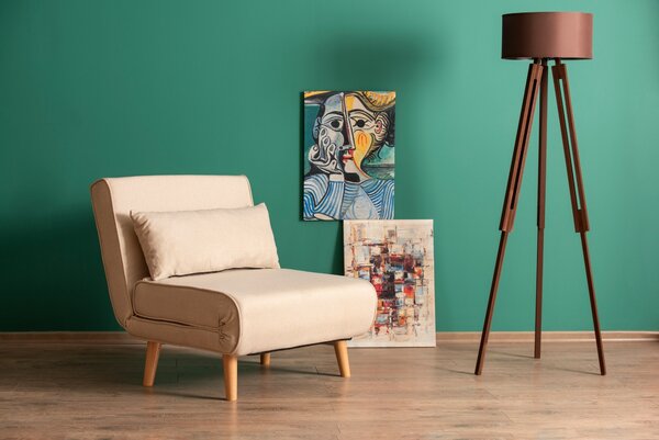 Hanah Home Rozkládací křeslo Single Folde krémové