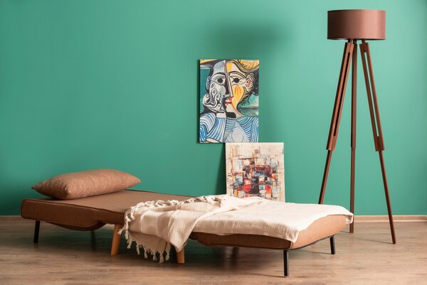 Hanah Home Rozkládací křeslo Single Folde hnědé