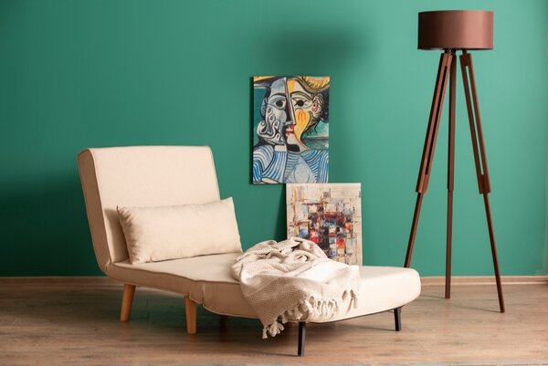 Hanah Home Rozkládací křeslo Single Folde krémové