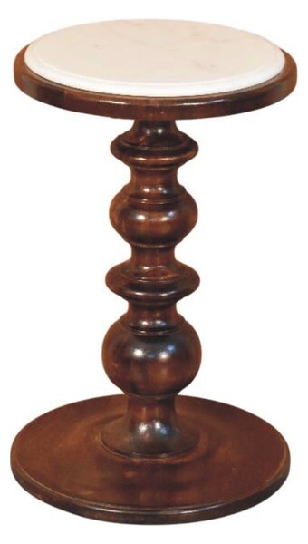 Odkládací stolek Bellmont s mramorovým prvkem, 38 × 38 × 60 cm