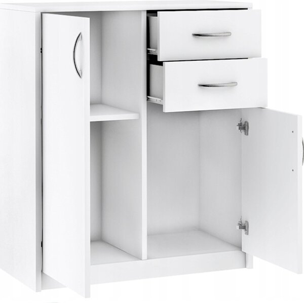 Komoda 2D2S WHITE skříň šuplíky police
