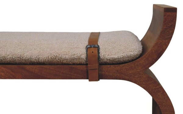 Lavice Stirrup se zaoblenými liniemi, 120 × 35 × 60 cm