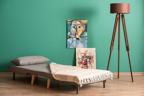 Hanah Home Rozkládací křeslo Single Folde šedé