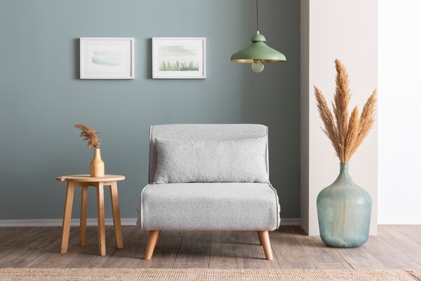 Hanah Home Rozkládací křeslo Single Folde šedé II