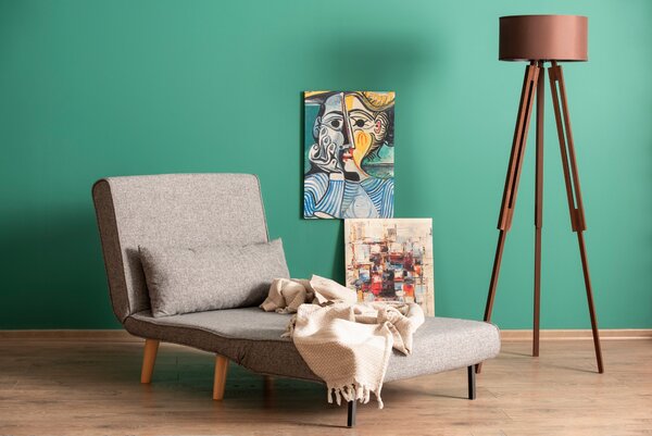 Hanah Home Rozkládací křeslo Single Folde šedé