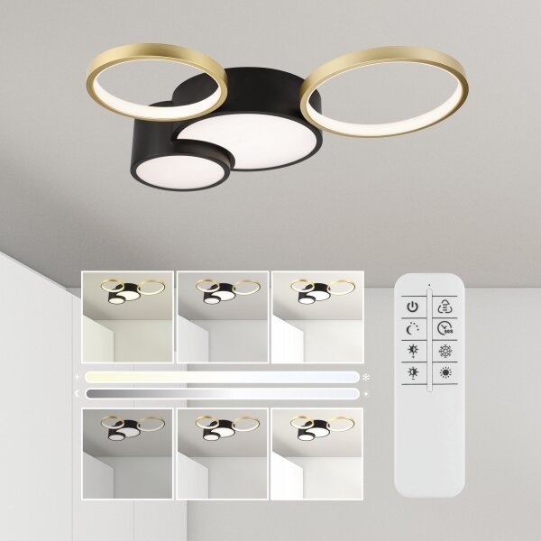 Stmívatelné stropní svítidlo ALIZEE LED/30W/230V 3000-6500K černá/zlatá