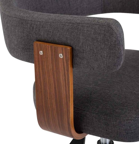 Otočná jídelní židle šedá ohýbané dřevo a textil 287419