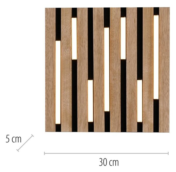 JUST LIGHT. GmbH LED stropní svítidlo Akustik, 30 x cm, přírodní dřevo, kov, Světlé dřevo, Obývací pokoj / jídelna, kov, Moderní