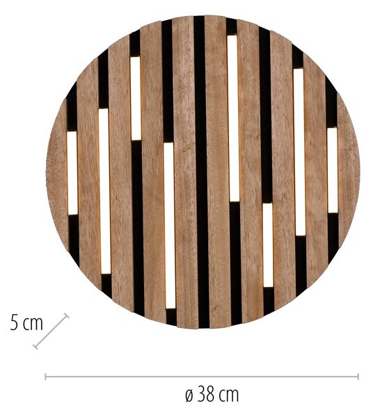JUST LIGHT. GmbH LED stropní svítidlo Akustik, Ø 38 cm, přírodní dřevo, kov, Světlé dřevo, Obývací pokoj / jídelna, kov, Moderní