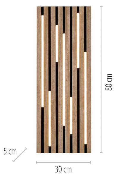 JUST LIGHT. GmbH LED stropní svítidlo Akustik, 80 x 30 cm, přírodní dřevo, kov, Světlé dřevo, Obývací pokoj / jídelna, kov, Moderní