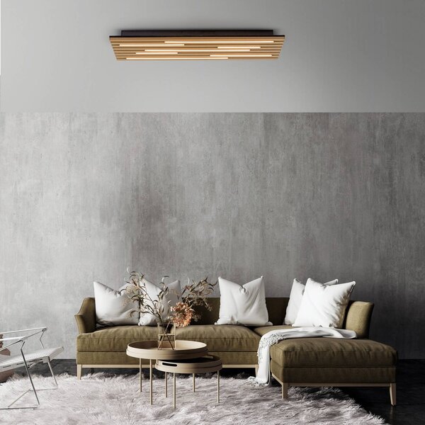 JUST LIGHT. GmbH LED stropní svítidlo Akustik, 80 x 30 cm, přírodní dřevo, kov, Světlé dřevo, Obývací pokoj / jídelna, kov, Moderní