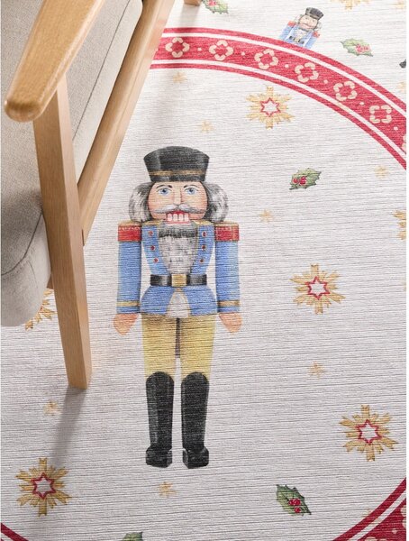 Červený kulatý koberec s vánočním motivem ø 160 cm Toy's Delight Nutcracker – Villeroy&Boch