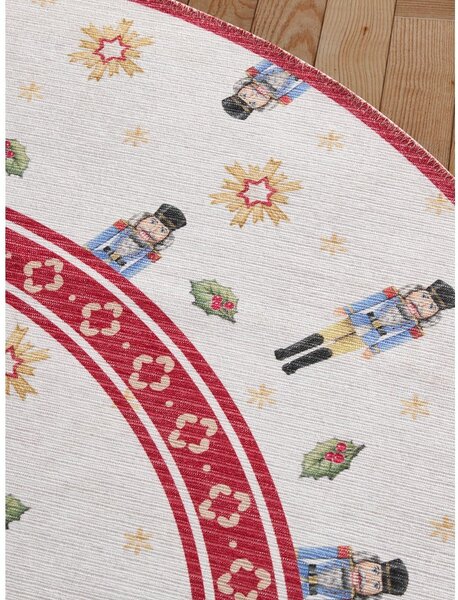Červený kulatý koberec s vánočním motivem ø 160 cm Toy's Delight Nutcracker – Villeroy&Boch