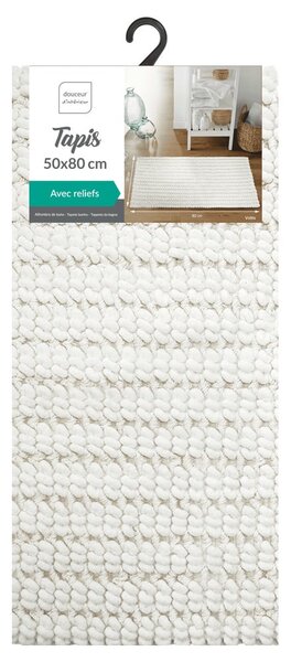 Bílá koupelnová předložka 50x80 cm Voltis – douceur d'intérieur