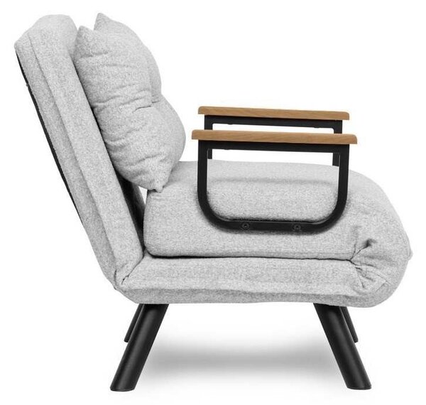 Hanah Home Rozkládací křeslo Single Sando šedé II