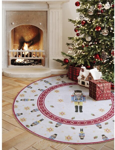 Červený kulatý koberec s vánočním motivem ø 160 cm Toy's Delight Nutcracker – Villeroy&Boch