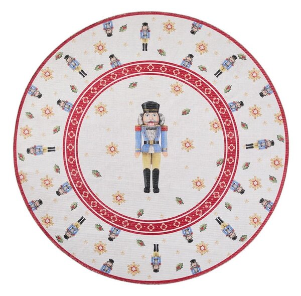 Červený kulatý koberec s vánočním motivem ø 160 cm Toy's Delight Nutcracker – Villeroy&Boch