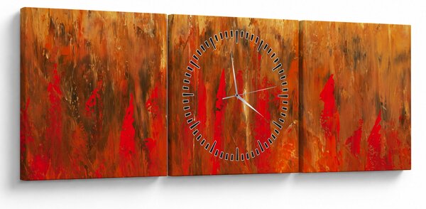 Obraz malované abstrakce (s hodinami) (90x30 cm)