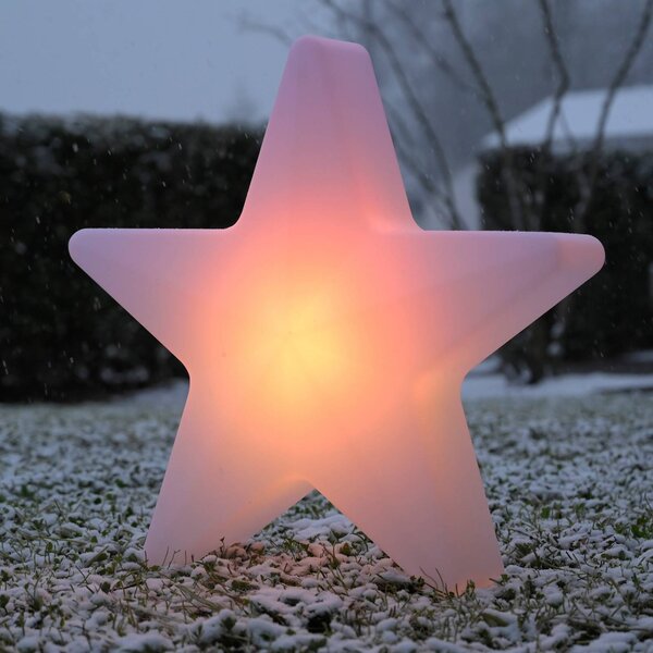 JUST LIGHT. GmbH LED dekorativní svítidlo Star na akumulátor, výška 55 cm, IP44, bílé, RGBW, stmívatelný, Bílá / opál, Obývací pokoj / jídelna, Plast