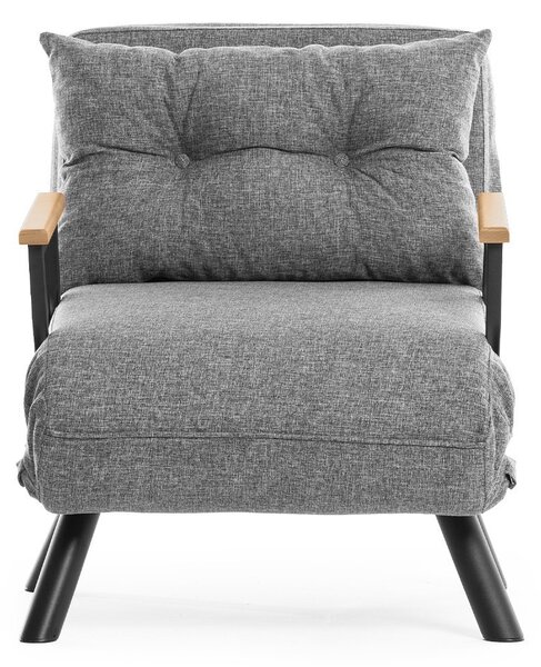 Hanah Home Rozkládací křeslo Single Sando světle šedé