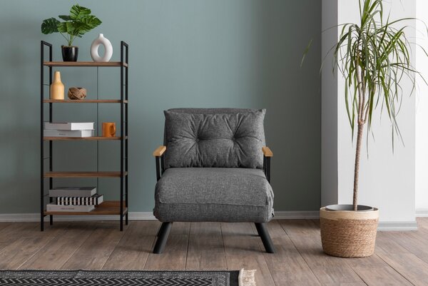 Hanah Home Rozkládací křeslo Single Sando světle šedé