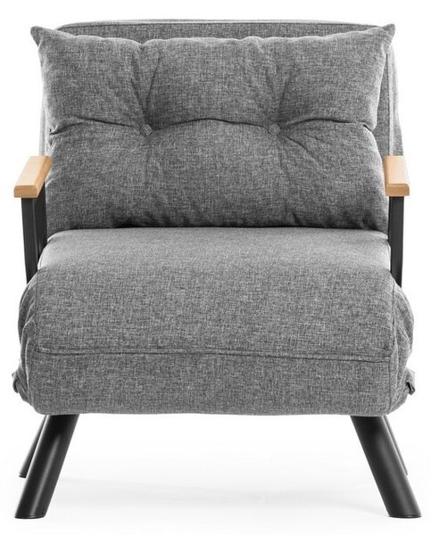 Hanah Home Rozkládací křeslo Single Sando světle šedé