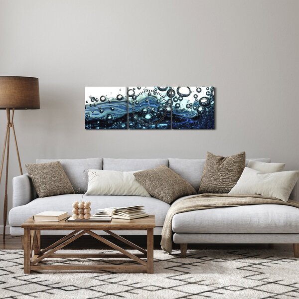 Obraz bublinek (s hodinami) (90x30 cm)