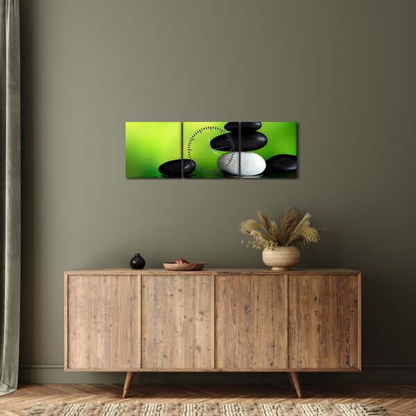 Obraz - Kameny k relaxaci (s hodinami) (90x30 cm)