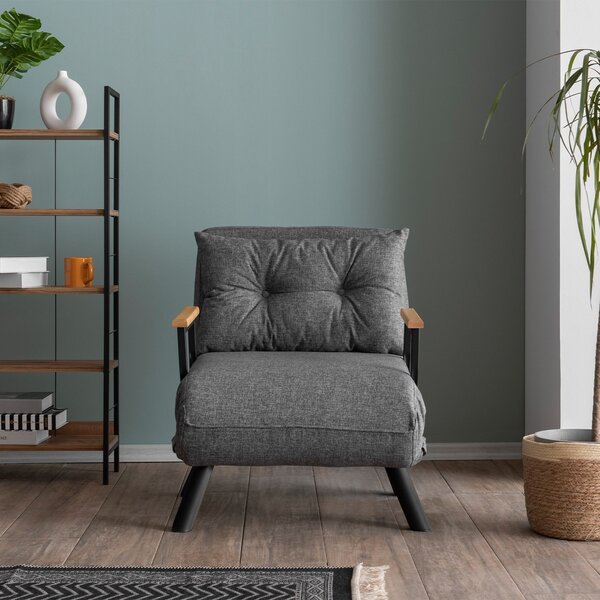 Hanah Home Rozkládací křeslo Single Sando světle šedé