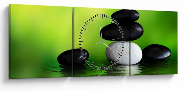 Obraz - Kameny k relaxaci (s hodinami) (90x30 cm)