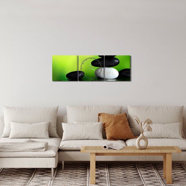 Obraz - Kameny k relaxaci (s hodinami) (90x30 cm)