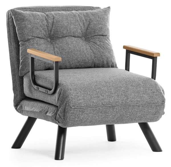 Hanah Home Rozkládací křeslo Single Sando světle šedé
